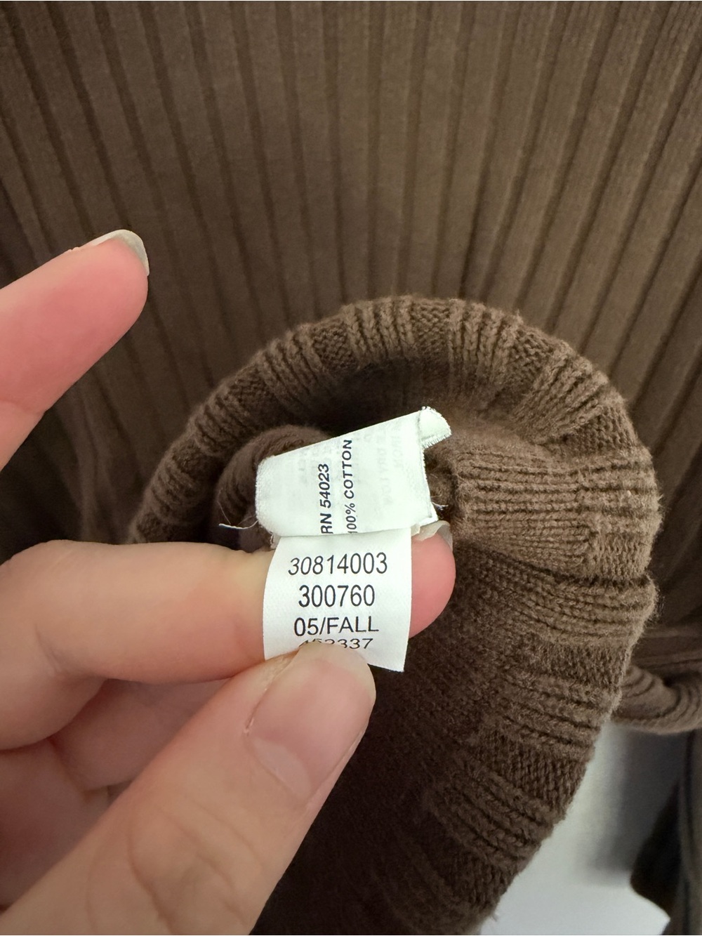 Gap y2k Chocolate Brown Rib Stitch Sweater Large - Picture 3 of 3